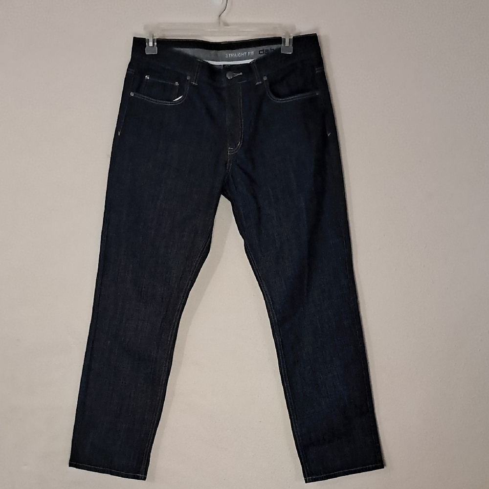Claiborne Men's Size 34W 32L Dark Blue Straight Fit Jeans
